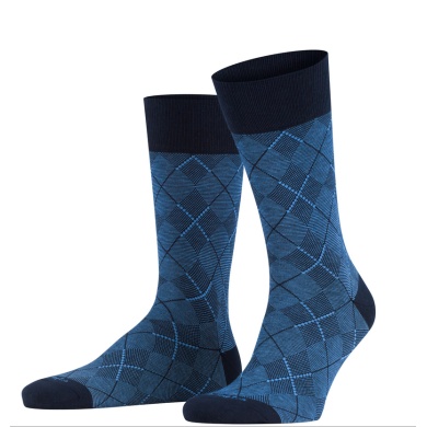 Burlington Daily Sock Crew Carrington dark blue Men - 1 Pair